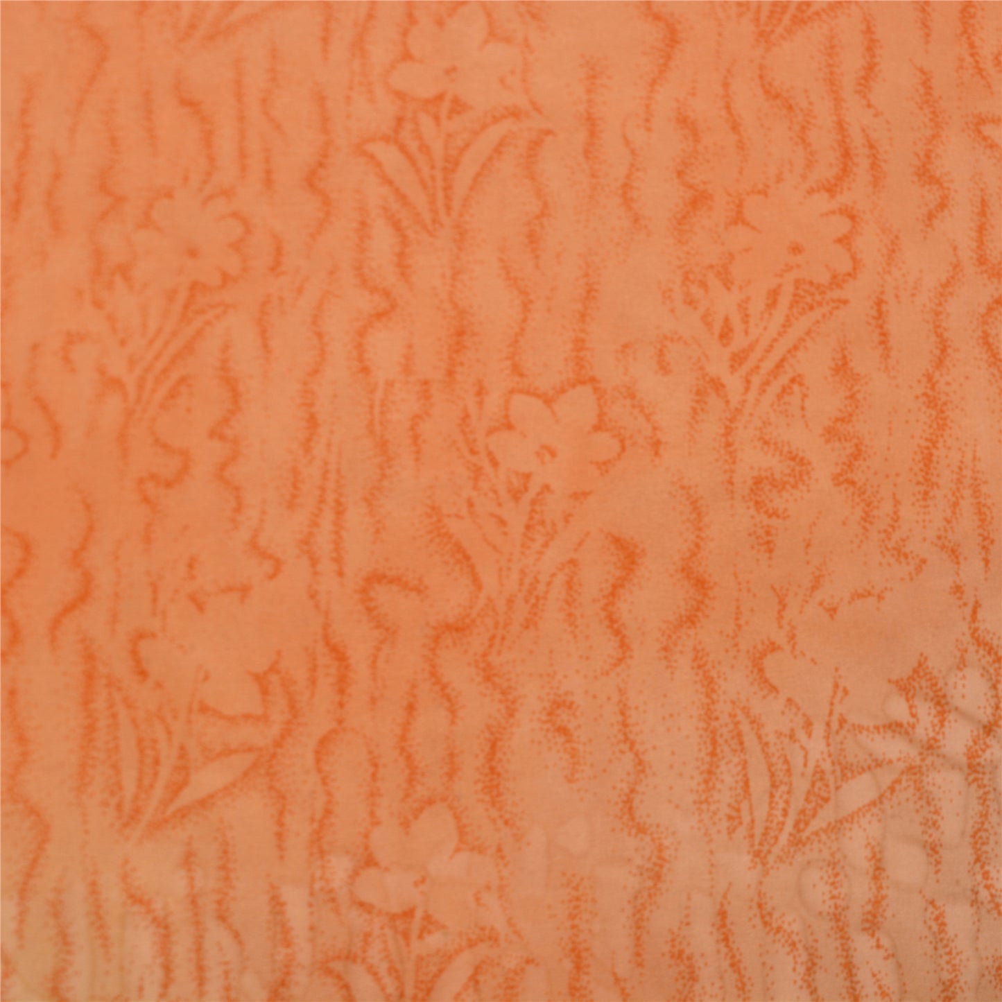 Sanskriti Vintage Saree Peach Pure Crepe Silk Abstract Print Sari 5.5+YD Fabric