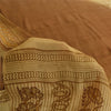 Sanskriti Vintage Cream Sarees 100% Pure Crepe Silk Printed Sari Craft Fabric