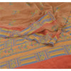 Sanskriti Vintage Brown Sarees Pure Crepe Silk Printed Sari Craft 5 Yard Fabric
