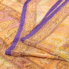 Sanskriti Vintage Sari 100% Ren Crepe Silke Trykt Bæredygtigt Stof 5 Yard Håndlavet Sari