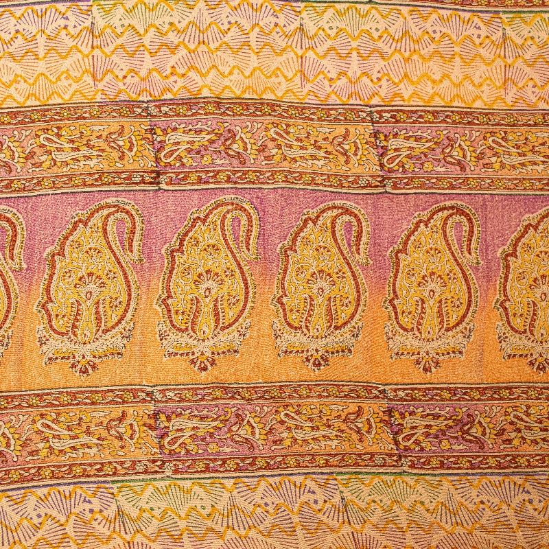 Sanskriti Vintage Sari 100% Ren Crepe Silke Trykt Bæredygtigt Stof 5 Yard Håndlavet Sari