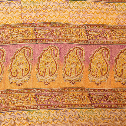 Sanskriti Vintage Sari 100% Ren Crepe Silke Trykt Bæredygtigt Stof 5 Yard Håndlavet Sari