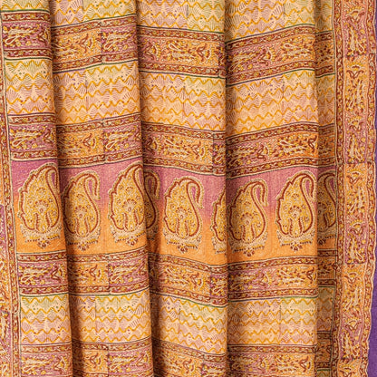 Sanskriti Vintage Sari 100% Ren Crepe Silke Trykt Bæredygtigt Stof 5 Yard Håndlavet Sari