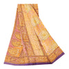 Sanskriti Vintage Sari 100% Ren Crepe Silke Trykt Bæredygtigt Stof 5 Yard Håndlavet Sari