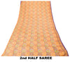 Sanskriti Vintage Sari 100% Ren Crepe Silke Trykt Bæredygtigt Stof 5 Yard Håndlavet Sari