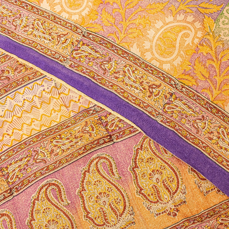 Sanskriti Vintage Sari 100% Ren Crepe Silke Trykt Bæredygtigt Stof 5 Yard Håndlavet Sari