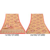 Sanskriti Vintage beige Sarees Poly Georgette Printed Sari Craft Sustainable Fabric
