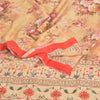 Sanskriti Vintage beige Sarees Poly Georgette Printed Sari Craft Sustainable Fabric