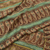 Sanskriti Vintage Sarees Brown Pure Georgette Silk Printed Sari 5yd Craft Fabric
