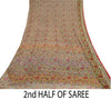 Sanskriti Vintage Green Sarees Pure Georgette Hand Block Print 5+YD Textile Sari