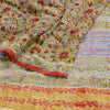 Sanskriti Vintage Green Sarees Pure Georgette Hand Block Print 5+YD Textile Sari