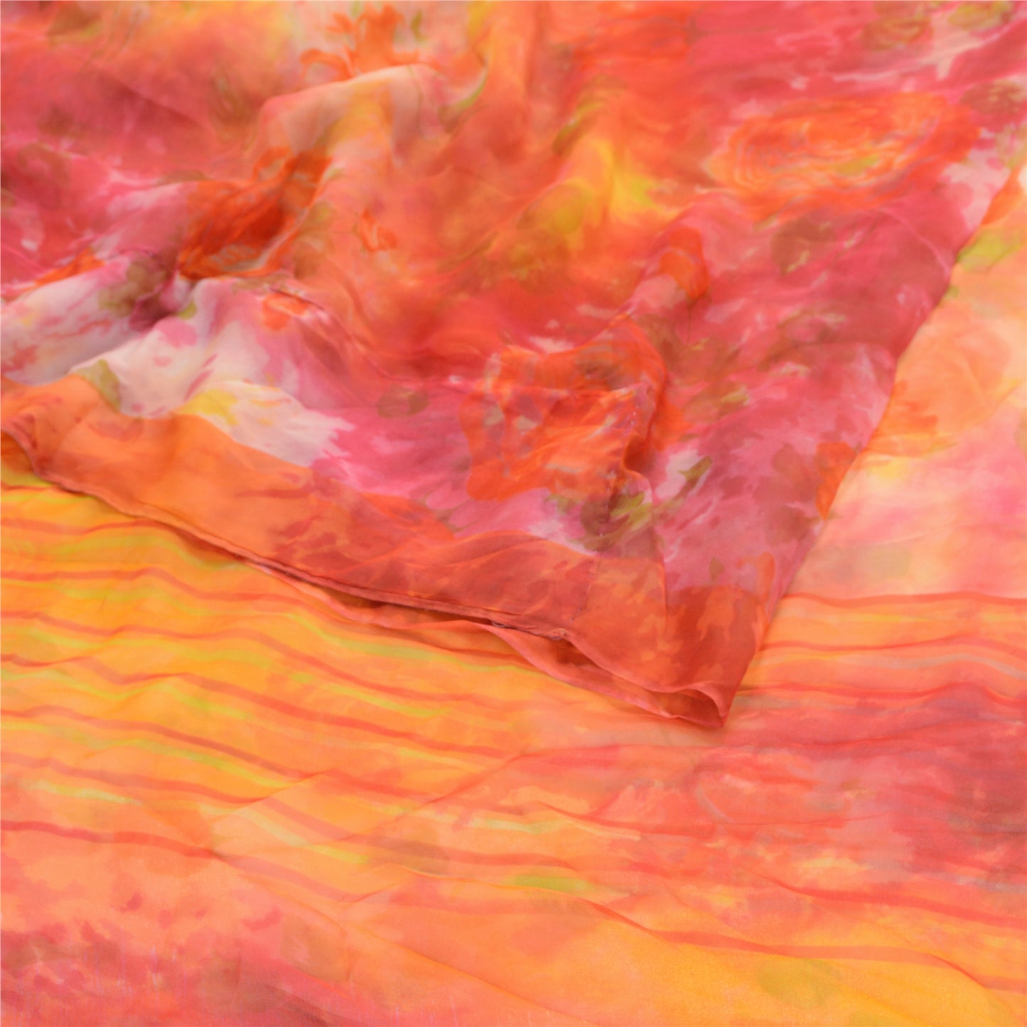 Sanskriti Vintage Red Sarees Blend Georgette Digital Printed Sari Craft Fabric