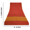 Sanskriti Vintage Red Printed Sarees Pure Georgette Silk Sari 5yd Craft Sustainable Fabric