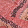 Sanskriti Vintage Pink Sarees Blend Georgette Printed Sari Craft 5 Yard Sustainable Fabric