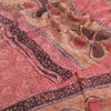 Sanskriti Vintage Pink Sarees Blend Georgette Printed Sari Craft 5 Yard Sustainable Fabric