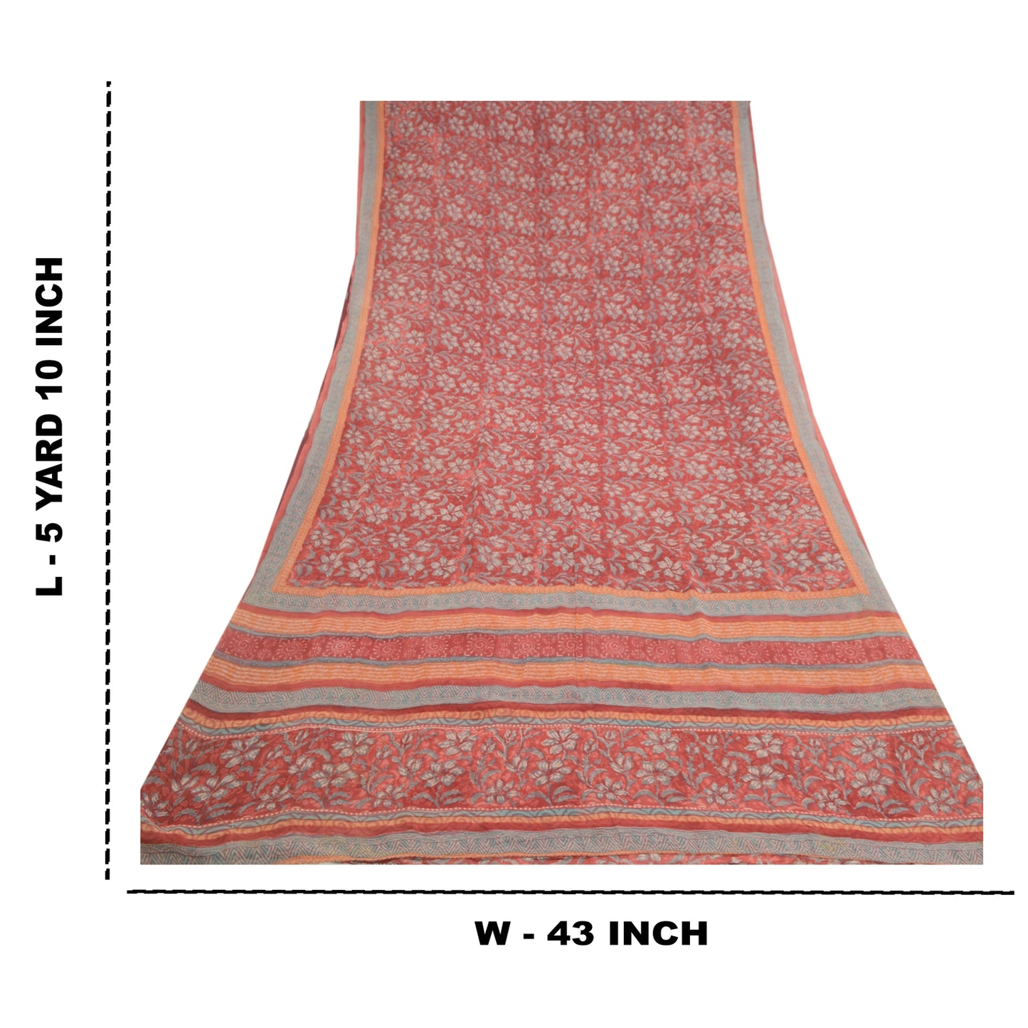 Sanskriti Vintage Dark Red Sarees Pure Georgette Silk Printed Sari Craft Sustainable Fabric