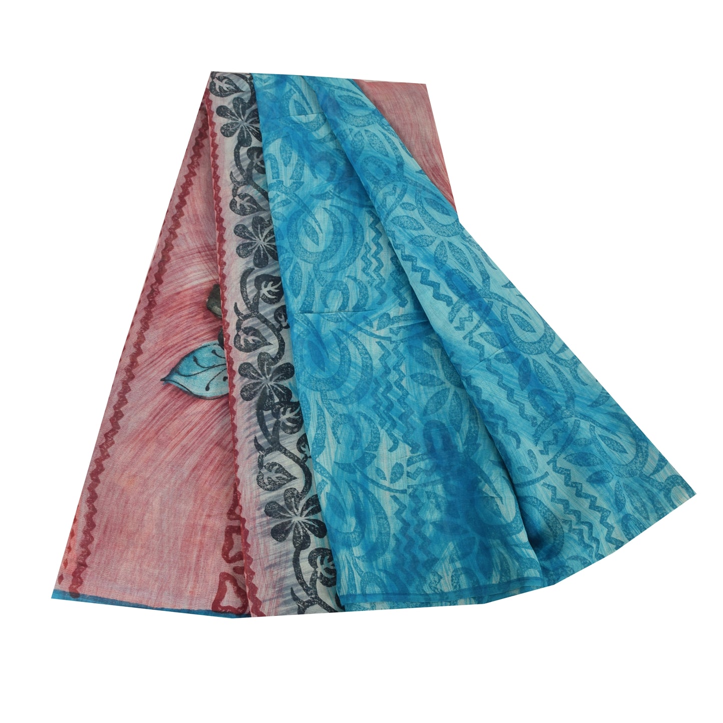Sanskriti Vintage Blue Sarees Pure Georgette Silk Printed Sari Craft Sustainable Fabric