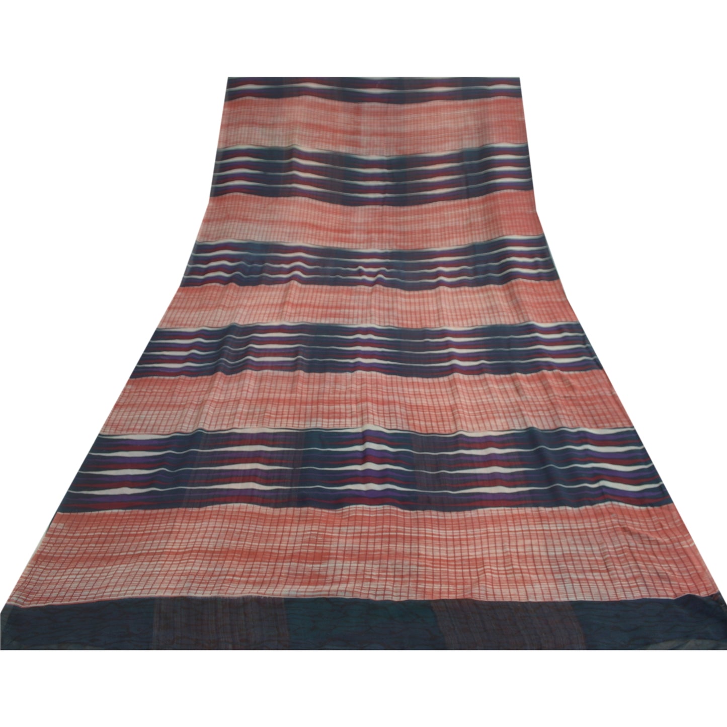 Sanskriti Vintage Printed Georgette Silk Sari: Multicolor Indian Craft Fabric (5 Yd) Bohemian Fabric For Dressmaking,Upcyclers