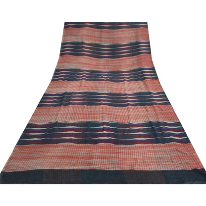 Sanskriti Vintage Printed Georgette Silk Sari: Multicolor Indian Craft Fabric (5 Yd) Bohemian Fabric For Dressmaking,Upcyclers