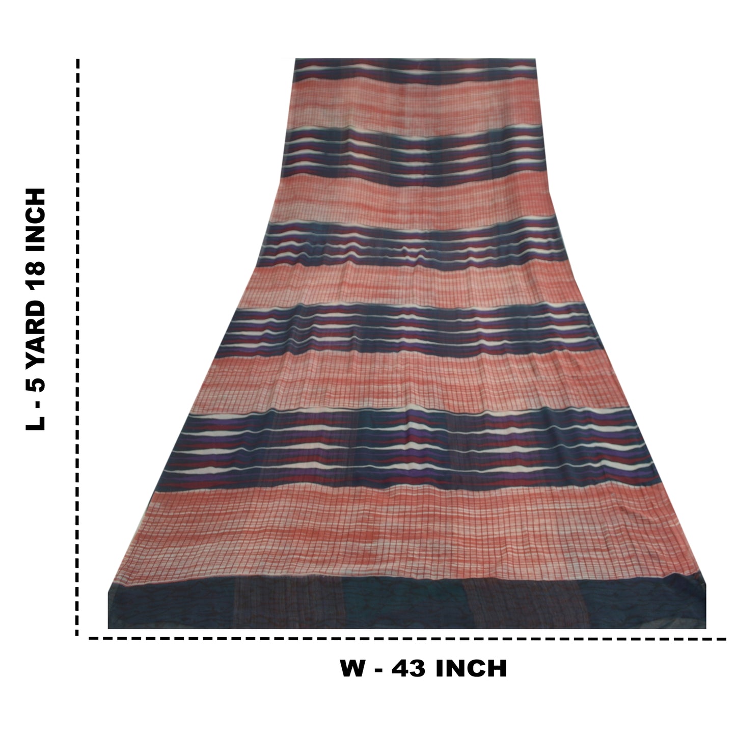 Sanskriti Vintage Printed Georgette Silk Sari: Multicolor Indian Craft Fabric (5 Yd) Bohemian Fabric For Dressmaking,Upcyclers