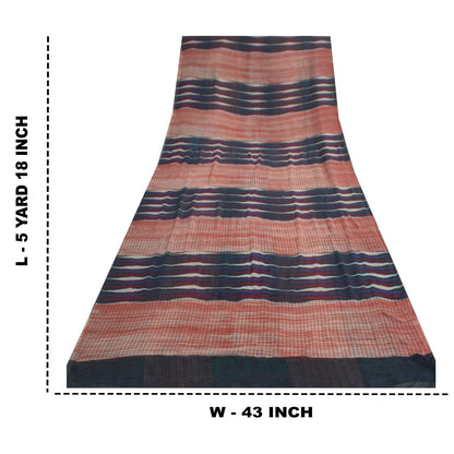 Sanskriti Vintage Printed Georgette Silk Sari: Multicolor Indian Craft Fabric (5 Yd) Bohemian Fabric For Dressmaking,Upcyclers