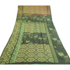 Sanskriti Vintage Green Sarees Pure Georgette Geometric Printed Sari 5+yd Fabric