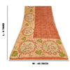 Sanskriti Vintage Pure Georgette Silk Sarees Orange Printed Sari Craft Fabric