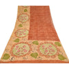 Sanskriti Vintage Pure Georgette Silk Sarees Orange Printed Sari Craft Fabric