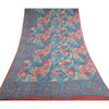 Sanskriti Vintage Pure Georgette Silk Sarees Blue Printed Sari 5yd Craft Sustainable Fabric