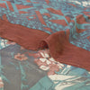 Sanskriti Vintage Pure Georgette Silk Sarees Blue Printed Sari 5yd Craft Sustainable Fabric