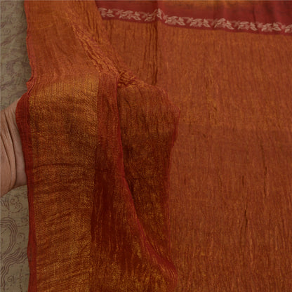Sanskriti Vintage Olive Green Pure Georgette Silk Sarees Print Sari Craft Sustainable Fabric