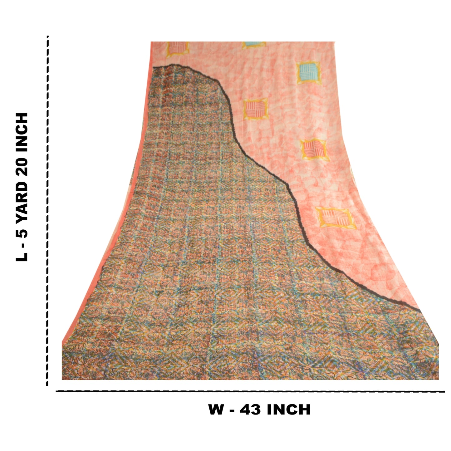 Sanskriti Vintage Pink Sarees Pure Georgette Silk Printed Sari 5yd Craft Sustainable Fabric