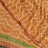 Sanskriti Vintage Saffron Pure Georgette Silk Sarees Printed Sari Craft Fabric