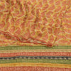 Sanskriti Vintage Saffron Pure Georgette Silk Sarees Printed Sari Craft Fabric