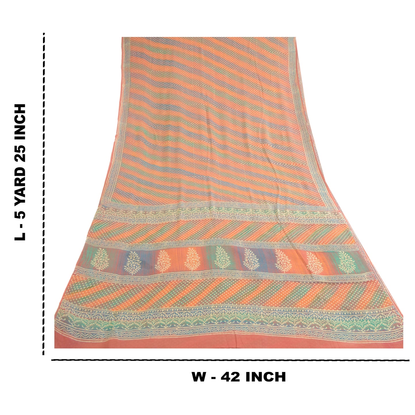 Sanskriti Vintage Multi Printed Sarees Pure Georgette Silk Sari 5yd Craft Sustainable Fabric
