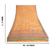 Sanskriti Vintage Orange Pure Chiffon Silk Sarees Print Sari Mukesh Craft Sustainable Fabric