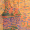 Sanskriti Vintage Orange Pure Chiffon Silk Sarees Print Sari Mukesh Craft Sustainable Fabric