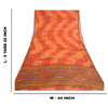 Sanskriti Vintage Rusty Orange Pure Chifffon Silk Sarees Print Sari Craft Sustainable Fabric