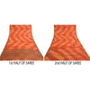 Sanskriti Vintage Rusty Orange Pure Chifffon Silk Sarees Print Sari Craft Sustainable Fabric