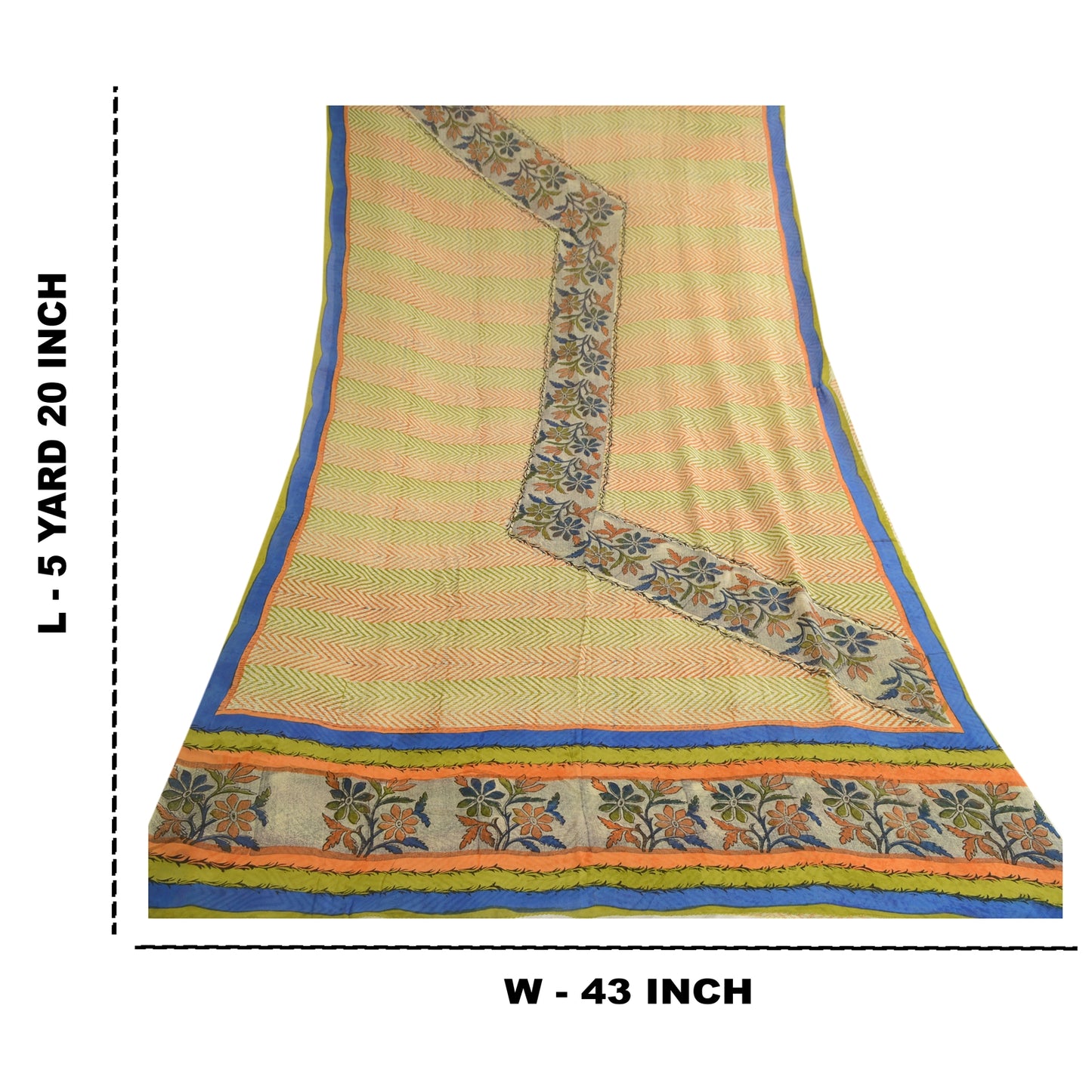 Sanskriti Vintage Multi Pure Georgette Silk Sarees Printed Sari 5yd Craft Sustainable Fabric