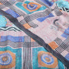 Sanskriti Vintage Blue Pure Georgette Silk Sarees Printed Sari 5yd Craft Sustainable Fabric