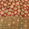 Sanskriti Vintage 100% Pure Georgette Silk Red Sarees Printed Sarees 5Yd Craft Fabric Bohemian Fabric For Dressmaking,Upcyclers
