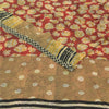 Sanskriti Vintage 100% Pure Georgette Silk Red Sarees Printed Sarees 5Yd Craft Fabric Bohemian Fabric For Dressmaking,Upcyclers