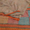 Sanskriti Vintage Multi Sarees Printed Pure Georgette Silk Sari 5yd Craft Sustainable Fabric