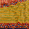 Sanskriti Vintage Green & Red Print Sarees Pure Georgette Silk Sari Craft Fabric