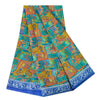 Sanskriti Vintage Multi Sarees Pure Georgette Silk Sari Printed 5yd Craft Sustainable Fabric
