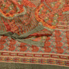 Sanskriti Vintage Red Sarees Pure Georgette Silk Sari Printed 5yd Craft Sustainable Fabric