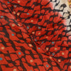 Sanskriti Vintage Red Sarees Pure Georgette Silk Sari Printed 5yd Craft Sustainable Fabric