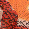 Sanskriti Vintage Red Sarees Pure Georgette Silk Sari Printed 5yd Craft Sustainable Fabric