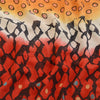Sanskriti Vintage Red Sarees Pure Georgette Silk Sari Printed 5yd Craft Sustainable Fabric